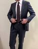 FULL MONTY羊毛西服套装男高档修身轻商务西装套装职业正装结婚礼服 碳灰6589 48 码上衣【西裤尺码找客服备注】 实拍图