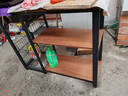 蔓斯菲尔厨房置物架落地多功能操作台微波炉厨房用具收纳架 黑胡桃色100 实拍图