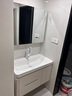 京舰卫生间烤漆橡木浴室柜陶瓷一体盆洗脸盆柜组合洗手盆洗手台洗漱池 新置物格镜柜+90大水池陶瓷盆 实拍图