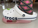 卡骆驰（CROCS）洞洞鞋贝雅卡骆班轻便耐磨一脚蹬休闲鞋|205089 白/深蓝-126 44 (280mm) 实拍图