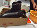 觅艳 妈妈鞋子软皮靴子女鞋棉鞋秋冬季中跟加绒女靴中年中老年皮鞋 黑色 加绒 40 实拍图