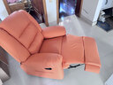 秉绪头等太空沙发单人沙发舱电动功能躺按摩懒人沙发可睡觉电竞沙发椅 橙色猫抓皮 手动坐躺+转摇 实拍图
