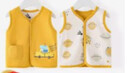 舒贝怡婴儿衣服儿童马甲两面穿背心宝宝坎肩上衣男女春秋马夹黄110CM 实拍图