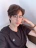 CAPONI纯钛近视眼镜理工男超轻半框变色防蓝光平光镜女斯文眉形可配度数 实拍图