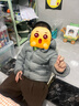 巴拉巴拉童装儿童羽绒服两件套男童女童宝宝冬装连帽外套 灰白色调00421 130 充绒量46g 实拍图