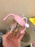 贝亲儿童牛奶杯1-3岁宝宝喝水喝奶PPSU直饮奶瓶双吸管水杯 粉色330mL 实拍图