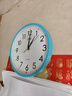 康巴丝（Compas）挂钟 静音简约钟表客厅石英钟表挂墙时钟 c2855 蓝色 26cm 实拍图