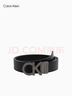 Calvin KleinJeans男士真皮商务休闲ck双面金属字母带头牛皮革腰带皮带礼物 003-太空黑 95cm 实拍图