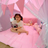 欧因儿童帐篷室内5-10岁帐篷室内女孩公主小帐篷宝宝睡觉秘密基地房小 樱花粉_布帘+棉垫+凉席(棉球灯+ 晒单实拍图