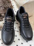 哈森（Harson）休闲皮鞋男款秋冬通勤厚底商务加绒保暖运动健步鞋 黑色单里 41 实拍图