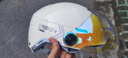 野马（YEMA）3C认证电动车头盔男女摩托车半盔夏季防晒双镜片0感天窗四季通用电瓶车安全帽370S 卡其白配极光短 实拍图