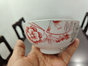 昭乐 碗年年有鱼青花瓷中式家用陶瓷米饭碗面碗大汤碗釉中彩 红鱼 4.5寸米饭碗（10个装） 实拍图