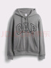 盖璞（GAP）男女装春款LOGO仿羊羔绒宽松连帽衫卫衣美版789781 灰色 XS 美码  S亚洲码175/88A 实拍图