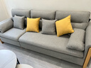 源氏木语布艺沙发简约现代客厅实木沙发小户型转角布沙发【雾灰三人位】 实拍图