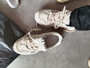 鸿星品克断码真皮运动鞋女2025秋季新款大码女鞋41一43防滑软底老爹鞋 米色皮面防水 37 实拍图