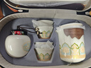 瓷牌茗茶具（cipaiming teaset）旅行茶具套装户外便携式陶瓷快客杯一壶四杯办公室功夫茶壶泡茶 白古茗1壶4杯+罐盘+棕皮包+巾夹 实拍图