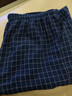 浪莎长睡裤男纯棉日系格子宽松大码青年水洗棉休闲居家裤 藏青 M 实拍图