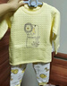 舒贝怡婴儿衣服儿童内衣套装秋冬宝宝睡衣纯棉夹棉保暖分体两件套黄100 实拍图