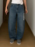 优衣库女装男装宽松廓形牛仔裤/弯刀镰刀裤子479000 482280 479000/67海蓝色 21 /150/54A 实拍图