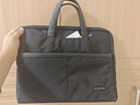得力(deli)加厚立体办公手提袋/会议包/事务包/商务男女职业拉链袋电脑公文包便携 黑色  实拍图