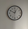 康巴丝（Compas）挂钟客厅 简约静音客厅石英钟表挂墙时钟 c2866 黑色 30.5cm直径 实拍图