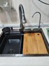 摩恩阳光系列厨房水槽大单槽洗菜盆一体盆洗碗槽304不锈钢台上台中台下盆 升级款小米粒5MM-抽拉龙头全配置 600X450MM 实拍图