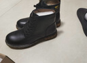 马登男士马丁靴秋冬加绒工装靴英伦风黑色休闲皮鞋男通勤百搭真皮靴子 黑色 [软皮/6孔]情侣款 44 男码 实拍图