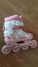 361°儿童轮滑鞋初学者男童女童溜冰鞋闪光轮旱冰鞋尺码可调节 粉色S码 实拍图