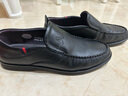 红蜻蜓男士休闲皮鞋舒适一脚蹬男士单鞋套脚鞋爸爸鞋懒人鞋WTA8640 黑色 42 实拍图