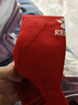 卡尔美（KELME）儿童长筒足球袜加厚毛巾底防滑比赛训练运动高筒袜子青训 红色 实拍图