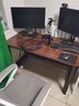 新颜值主义电脑桌电竞桌实木书桌家用台式办公桌学习桌写字桌工作台长条桌子 120*60CM【40MM碳钢腿】胡桃色 实拍图