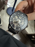 冠琴（GUANQIN）手表男士机械表雕花系列全自动镂空夜光防水商务瑞士品质国潮腕表 钢带全黑黑面 实拍图