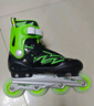 美洲狮（COUGAR）轮滑鞋儿童闪光溜冰鞋男女滑冰旱冰鞋女轮滑鞋男童 黑绿全闪套装 M (可调31-36码) 实拍图