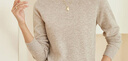 恒源祥圆领针织衫女纯羊毛衫秋冬纯色套头保暖简约内搭上衣打底女装毛衣 浅花驼 S /160/84A 实拍图