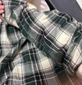 森马（Semir）长袖衬衫女中长款慵懒宽松落肩休闲秋季chic复古格纹衬衣潮流 绿黑色调00449 L 实拍图