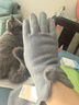 德绒手套女冬季新款式保暖加绒触屏毛球保暖耐磨弹力舒适户外防风 灰色 实拍图