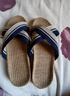 回力家居亚麻拖鞋男女款休闲吸汗干爽舒适耐磨地板拖HL2187蓝40-41 实拍图