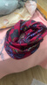 百变围脖脖子围巾套头帽子秋冬女面罩脖套扭扭帽护颈 酒红花朵 实拍图