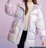 迪士尼（Disney）新国标儿童羽绒服外套2025冬季新款连帽炫彩中长款洋气上衣服童装 紫色 90白鸭绒 均码 120cm 充绒量约106g 实拍图