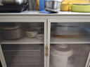 帅仕（shuaishi）厨房置物架落地岩板餐边收纳柜橱柜微波炉烤箱锅具储物架碗柜用具 【免钉安装】白3层100长45深-可调高丨特厚强承重 实拍图