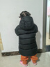 保姆鹅  【风墙】儿童羽绒服宝宝中长款护脸加厚外套保暖童装[NG2664] 炭黑 120 实拍图