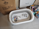 iuu婴儿洗澡盆 可折叠宝宝浴盆大号 洗澡神器躺托浴架新生儿童用品 【北欧灰】单盆 材质：FAD食品级材质检测认证 实拍图
