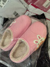 儿童棉拖鞋秋冬爆款加绒保暖毛毛鞋男女童防滑室内居家棉鞋 桃粉色 34.5 内长21.5cm 实拍图