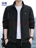 罗蒙（ROMON）夹克男潮流秋冬季商务行政立领宽松休闲防风外套男装JK83黑色L 实拍图