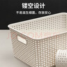 名创优品（MINISO）格纹仿藤编收纳筐 桌面收纳盒宿舍办公杂物收纳篮 大号2个装 实拍图