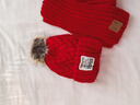 迪士尼宝宝男女童帽子围巾套装两件套秋冬男宝宝针织毛线帽加绒保暖2024新款 72帽 红色+红巾+手套 1-3岁(含包指手套) 实拍图