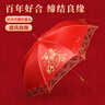 听见时光结婚红伞加长柄新娘出嫁婚伞蕾丝伴娘伞传统中式婚庆用品百年好合 实拍图