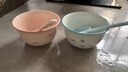 【天天低价】新款釉下彩陶瓷碗餐具套装少女心ins风陶瓷碗勺 【99%人选择】梦幻粉蓝两碗两勺 实拍图