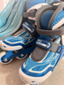 米高 轮滑鞋儿童溜冰鞋男女全套装可调滑冰鞋旱冰鞋初学者 蓝色MI0套装2（K12-八件套） M (推荐鞋码31-34内长20-22.5cm) 实拍图