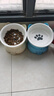 憨憨乐园猫碗陶瓷猫粮双碗斜口狗碗狗盆狗粮宠物幼猫咪吃饭食盆喝水喂食 实拍图
